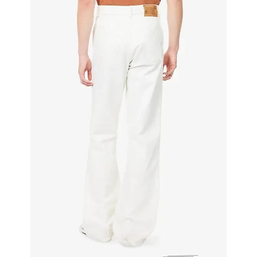 Zara Harry Lambert Disney Jeans Mens 40x34 Flared Leg Mickey Pocket Ivory White - Picture 11 of 16